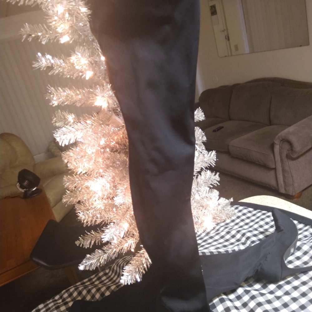 Size 7.5 Black Thigh High Boots by Fashion Nova